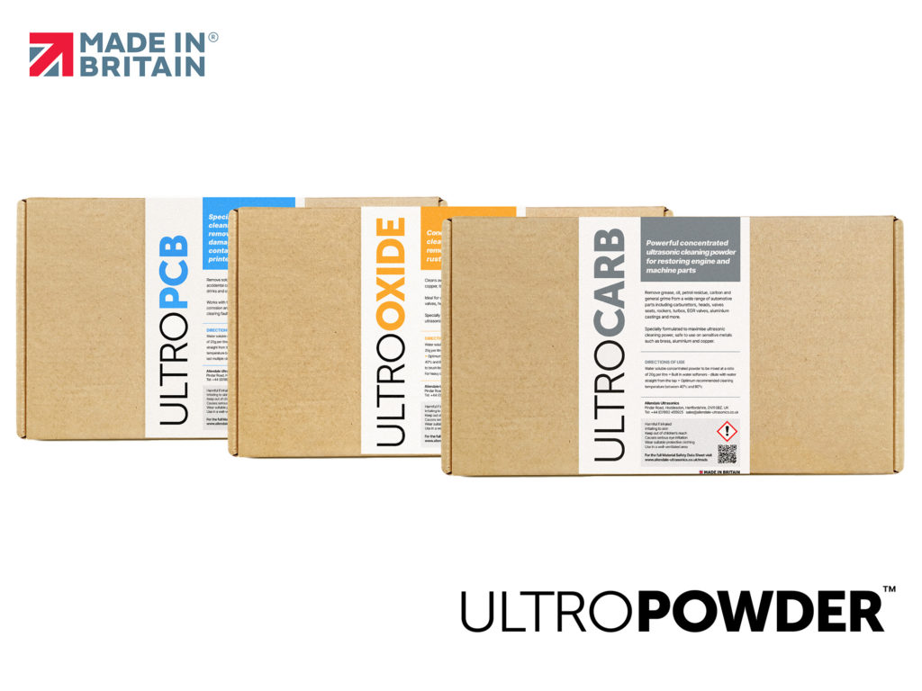 ULTROPOWDER range of ultrasonic cleaning fluids and powders